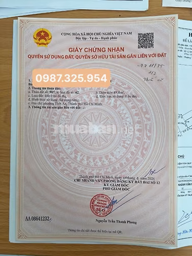 Đất Thổ Cư. DT: 5 x 38m2. Kinh Doanh Giá: 6 tỷ