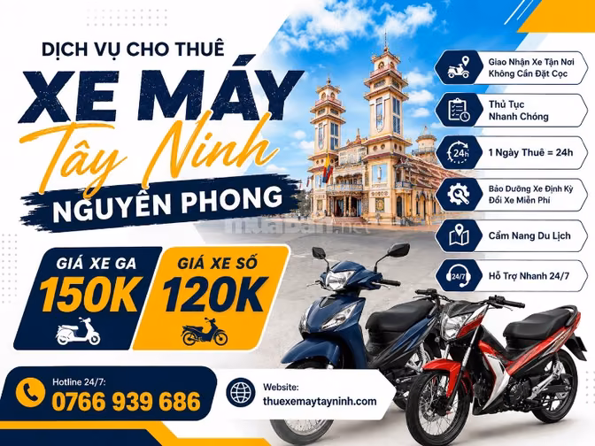 Dịch Vụ Cho Thuê Xe Máy Tây Ninh - Nguyên Phong Giá Tốt Giao Tận Nơi