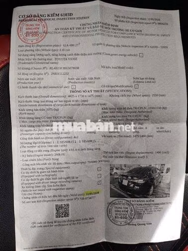 Toyota Vios 2019 Đen 5 chỗ 102.456 km