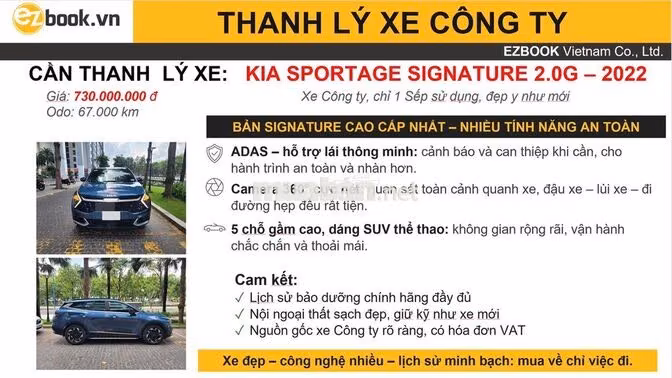 Kia Sportage Signature 2.0G 2022 Xanh 67.000 km