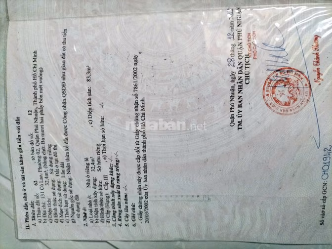 Bán nhà 131 - Cù Lao - Phường 2 - Q.PN - TPHCM