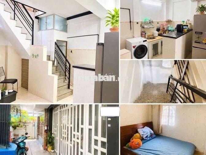 nhà nc full nội thất 6x6 tr lầu 1pn rộng 2vs CMT8 P10 Q3