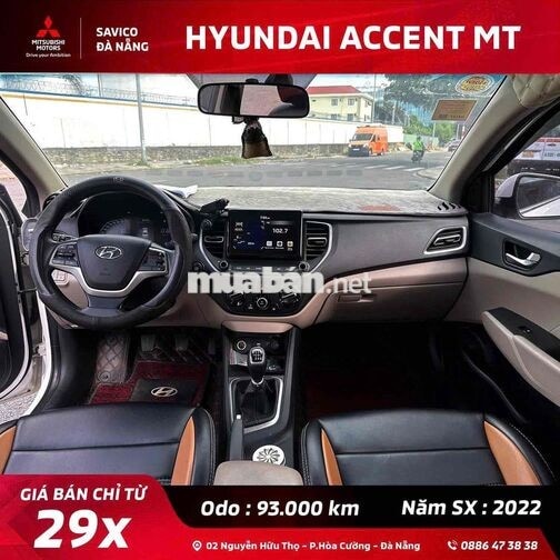 Hyundai Accent MT 2022 Trắng 93.000 km