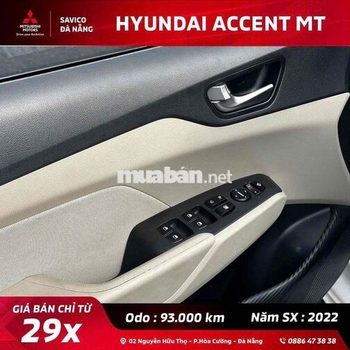 Hyundai Accent MT 2022 Trắng 93.000 km