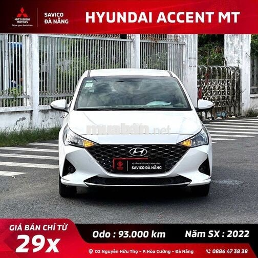 Hyundai Accent MT 2022 Số sàn Trắng 93.000 km