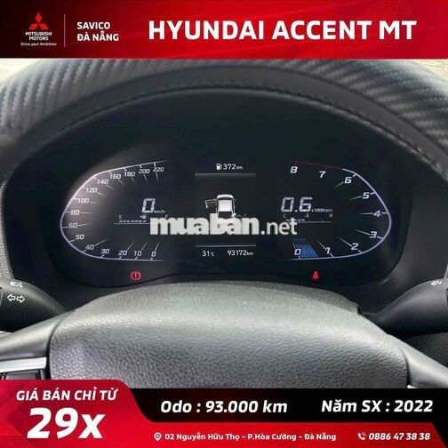 Hyundai Accent MT 2022 Trắng 93.000 km