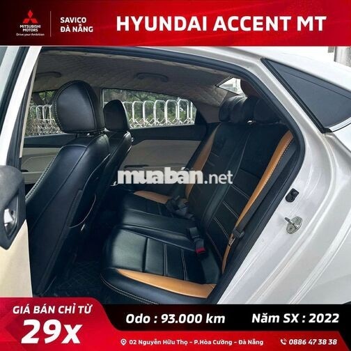 Hyundai Accent MT 2022 Số sàn Trắng 93.000 km
