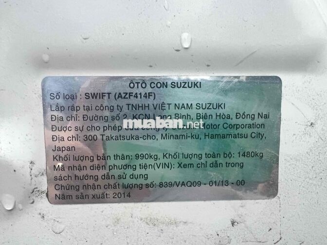 Suzuki Swift 2014 Trắng 1.4L AT Đẹp Và Thể Thao