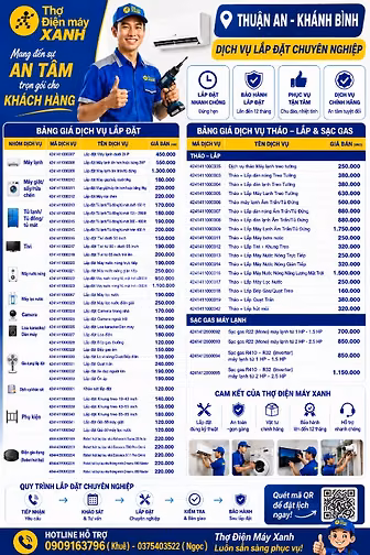 Dịch vụ lắp đặt điện máy BÌNH DƯƠNG
