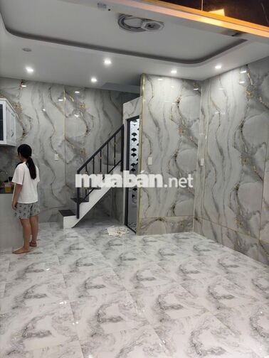 Nhà 1 lầu mới xây đẹp, 4m x 6m, 1PN, 1WC, hẻm 2.5m Mai Xuân Thưởng
