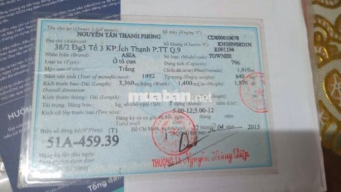 ASIA TOWNER 1992 Trắng 7 chỗ