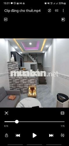 Nhà 1 trệt + 1 lầu, 1WC, Ban công, Bếp