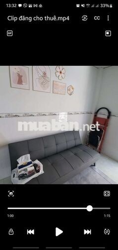 Nhà 1 trệt + 1 lầu, 1WC, Ban công, Bếp