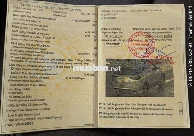 Toyota Fortuner SUV Số sàn Dầu Bạc 126.000 km