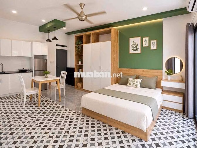 🎀CĂN HỘ STUDIO SÂN VƯỜN/ CỬA SỔ MÁY GIẶT RIÊNG FULL NỘI THẤT