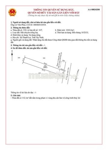 Hàng Vip, Nhà vườn View Sông cực đẹp, 1000m² giá 2.9 tỷ