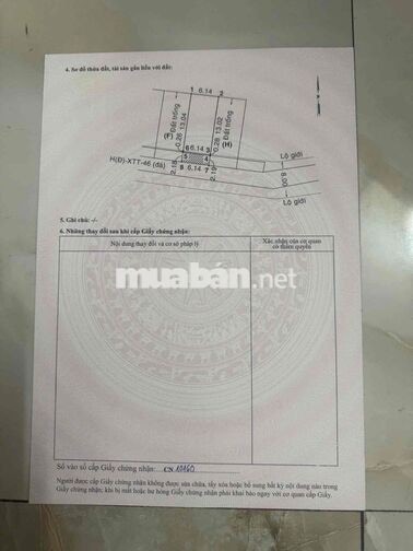 Hạn Giá Bán Gấp Đất 6x15m Shr Hẻm 5m 1/40m Dương Công Khi Gần Chợ XTT