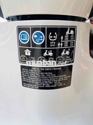Honda SH125CBS 2025 Trắng