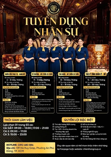 🔥 CHIẾN THẦN RESTAURANT – TUYỂN DỤNG NHIỀU VỊ TRÍ CÔNG VIỆC