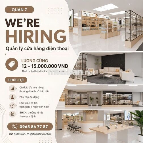 [Q7] NHÂN VIÊN BÁN HÀNG SHOWROOM ĐIỆN THOẠI