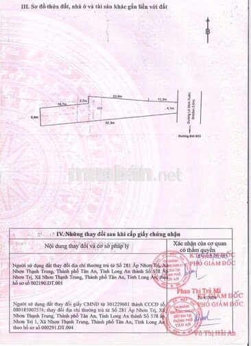 Bán đất nông nghiệp tại Lê Minh Xuân, Tp. Tân An - Cách DT833 chỉ 70m