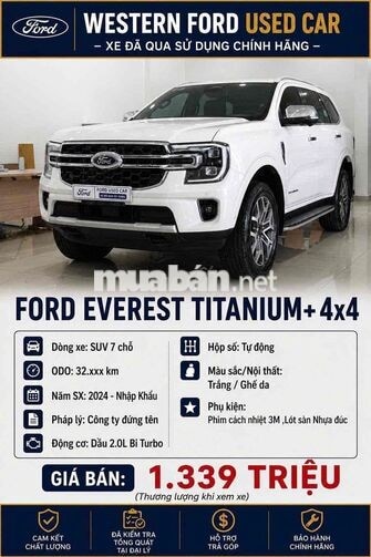 Ford Everest Titanium 4x4 2024 Trắng 7 chỗ
