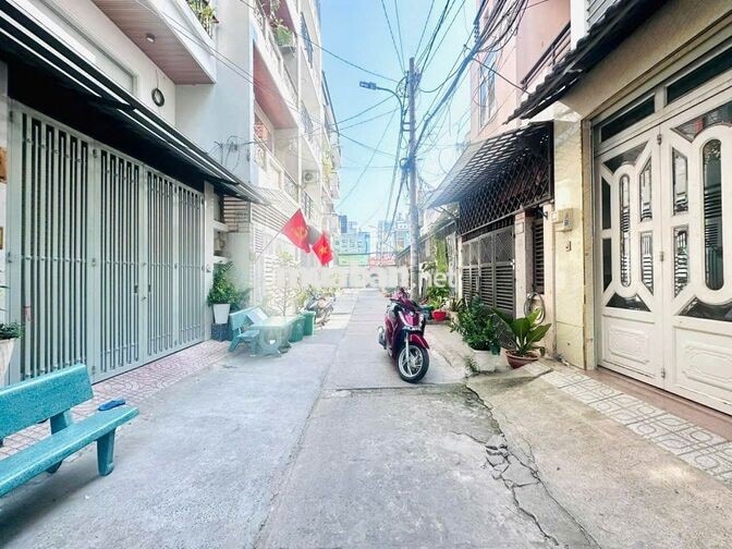 BÁN GẤP GIẢM 500TR, NGAY HẠNH THÔNG, HẺM 5M, 1 SẸC, 4X10, 4 LẦU, 5,2T