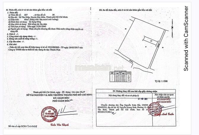 Chính chủ cần bán đất địa chỉ 160/11G Đường Lê Thị Lơ xã Hóc Môn