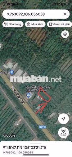 Đất SHR Thổ Vườn 1434m sát MT Nam Sông Hậu Cần Thơ mới