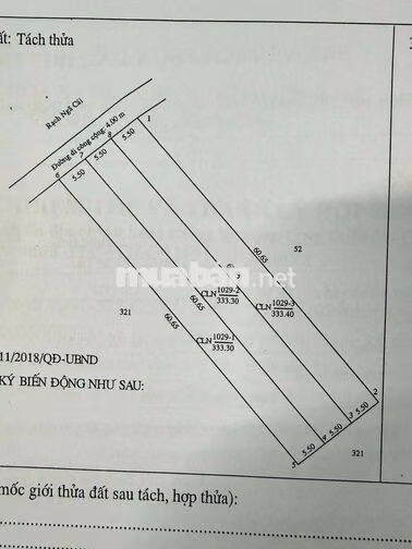Nhà vườn nghĩ dưỡng 1.000m2 ( 16,5m x 60m ) cách Bờ Kè Mương Khai 150m