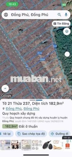 Đất SHR 182,9m2 Gần Trung Tâm Hành chính Công Đồng Phú
