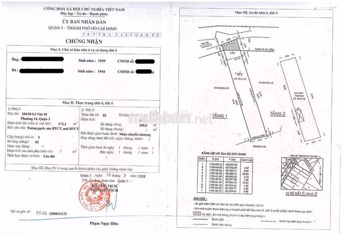 Cần bán nhà 284/28 Lê Văn Sỹ . DT: 4 x 25m, 2 tầng , hẻm thông 1 soẹt