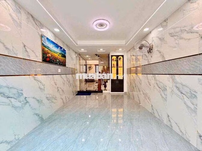 cho thuê nhà Nguyễn Tư giãn p12(4x13) lửng , 3 lầu , 5pn , 6wc full