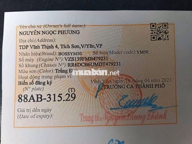 BOSS YM50 50cc Trắng Đen 6462 km