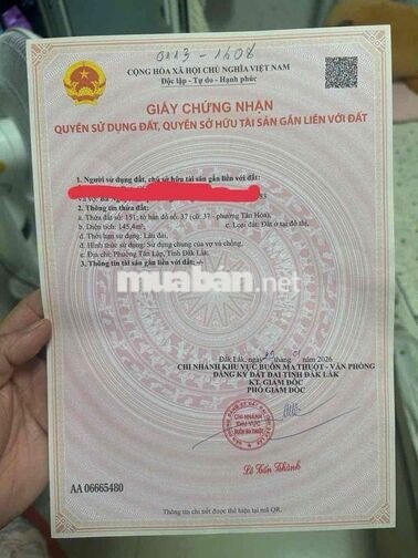 Bán đất full thổ cư, cách QL 26 100M