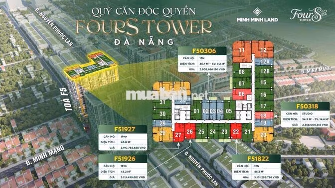 căn hộ Fours Tower đẹp nhất khu đô thị Nam Hòa Xuân