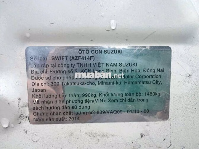 Suzuki Swift Hatchback 1.4 AT 2014 Trắng