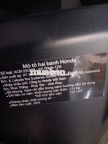Honda Vario 125 2025 Đen 2127 km