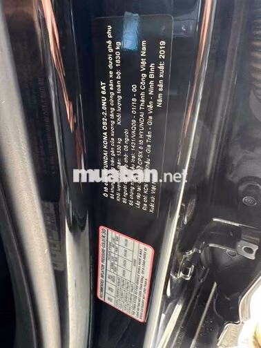 Hyundai Kona Tiêu chuẩn 2019 Đen 72384 km