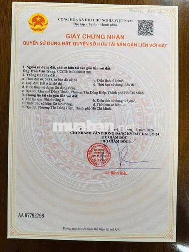 Nhà Đã Hoàn Công lầu trệt gần trường THPT Nguyễn T Minh Khai