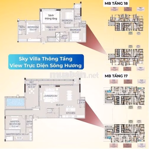 Sở Hữu Ngay Sky Villa Thông Tầng View Trực Diện Sông Hương Độc Bản