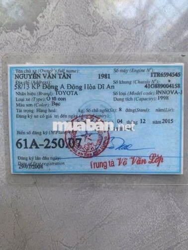 Toyota Innova 2008 Bạc 8 chỗ