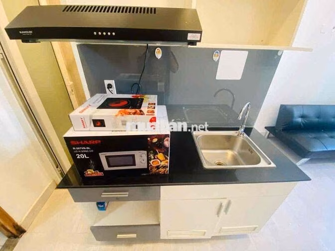 Cho thuê căn 1pn tách bếp cửa sổ thang máy full nt ở Cống Quỳnh quận 1