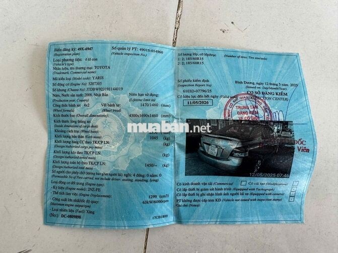 Toyota Yaris 2008 Xanh Tự động 49.046 km