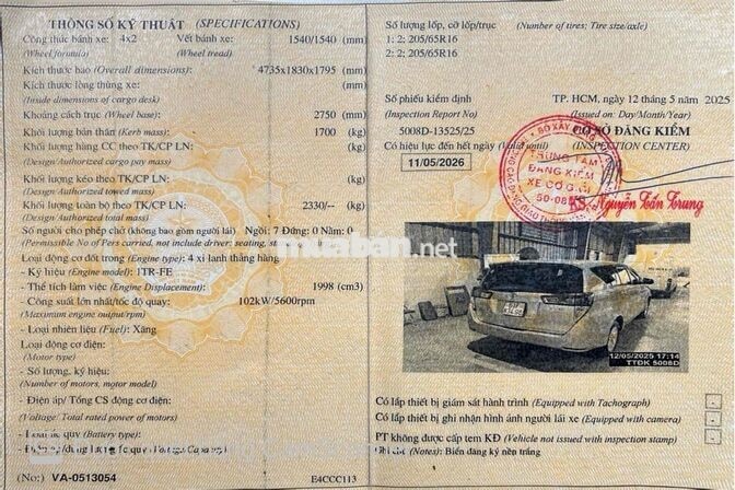Toyota Innova 2017 Bạc 7 chỗ
