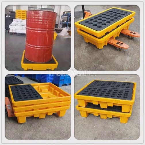 Pallet nhựa chống tràn dầu, hóa chất 1–2–4 phuy