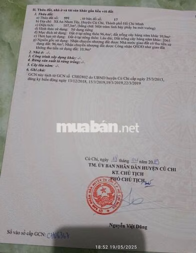 Bán đất đường nhựa 6m, cách Phạm Thị Than 20m, DT 107,3m2 giá 1.5 tỷ