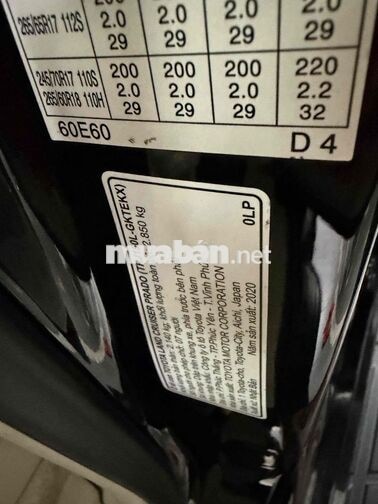 Toyota Land Cruiser Prado 2020 Đen 7 chỗ 87.790 km