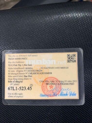 Honda MSX 125 FI Thái Lan Bạc đen