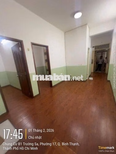 Chung cư B1 Trường Sa Bình Thạnh (sát Q1) 55m2 (2PN 2WC)